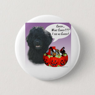 Badge Rond 5 Cm Chien d'eau portugais Halloween Candy