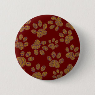 Badge Rond 5 Cm chien d'empreinte