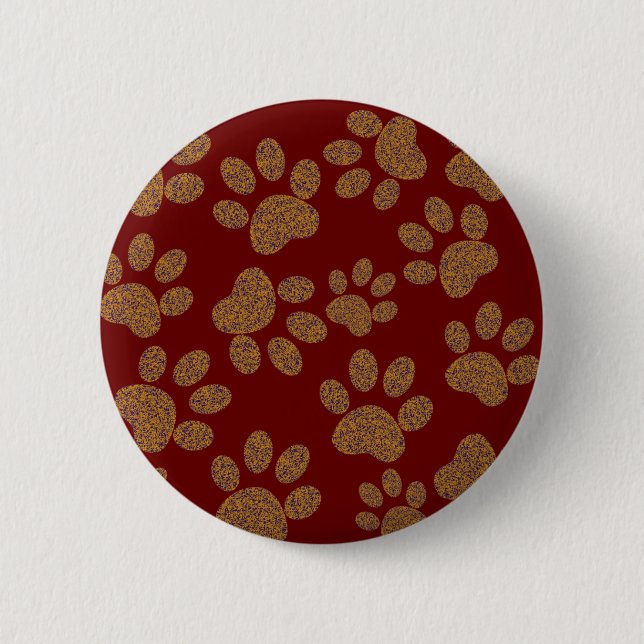 Badge Rond 5 Cm chien d'empreinte (Devant)