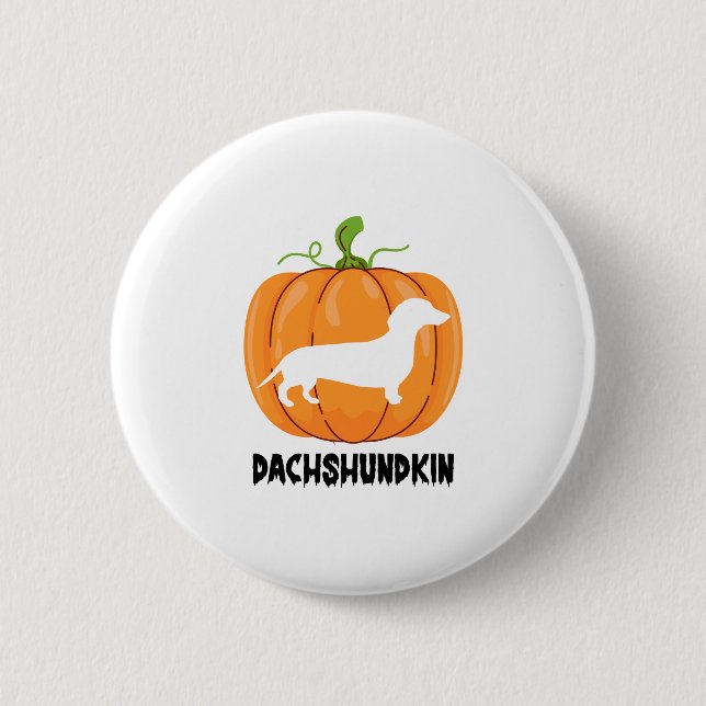 Badge Rond 5 Cm Chien d'Halloween Dachshund (Devant)