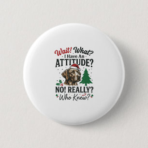 Badge Rond 5 Cm Chien Drôle Attitude Noël Vecteur Design_1