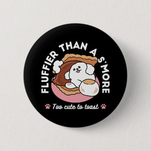 Badge Rond 5 Cm Chien drôle et design de S'more – Pun pour amateur