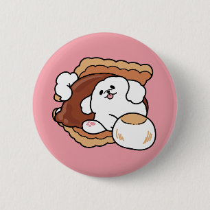 Badge Rond 5 Cm Chien drôle et design de S'more – Pun pour amateur