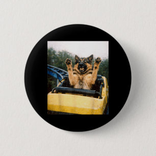 Badge Rond 5 Cm Chien drôle montagnes russes Mème Graphique drôle