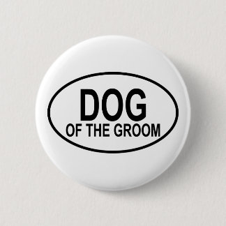 Badge Rond 5 Cm Chien du noir de marié épousant l'ovale