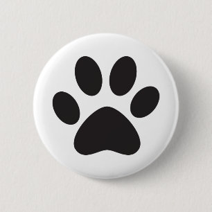 Badge Rond 5 Cm Chien Empreinte de patte Chat Animal Animaux Pied 