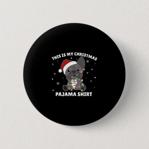 Badge Rond 5 Cm Chien En Gros Noël C'Est Mon Pyjama De Noël