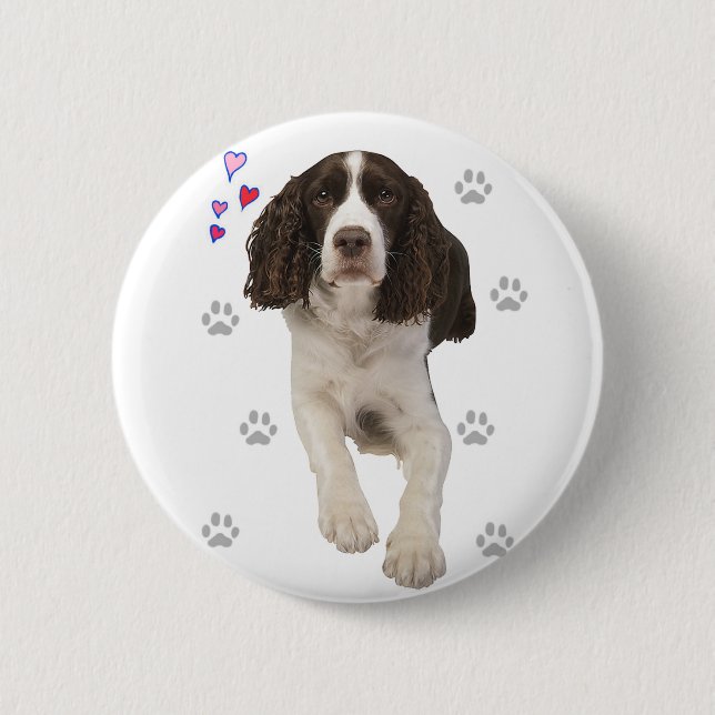 Badge Rond 5 Cm Chien espagnol Springer anglais (Devant)