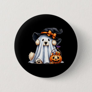 Badge Rond 5 Cm Chien fantôme d'Halloween