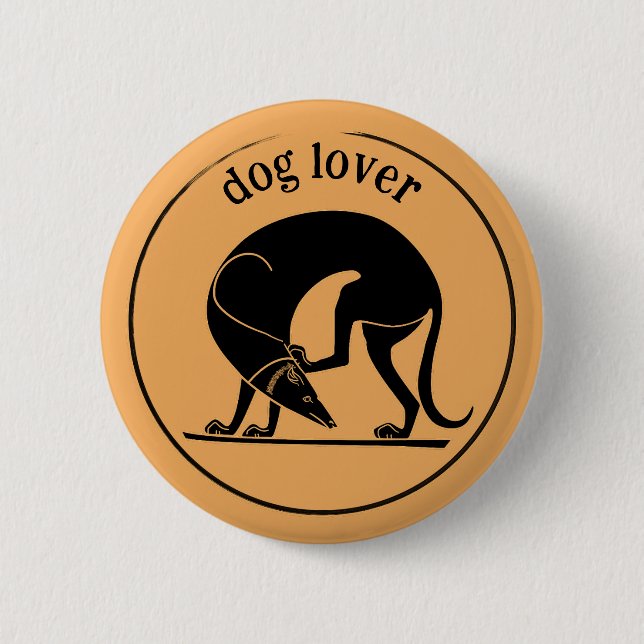 Badge Rond 5 Cm Chien grec ancien (peintre Euergides) (Devant)