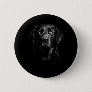 Badge Rond 5 Cm Chien Labrador Retriever Noir Mignon Visage de Chi
