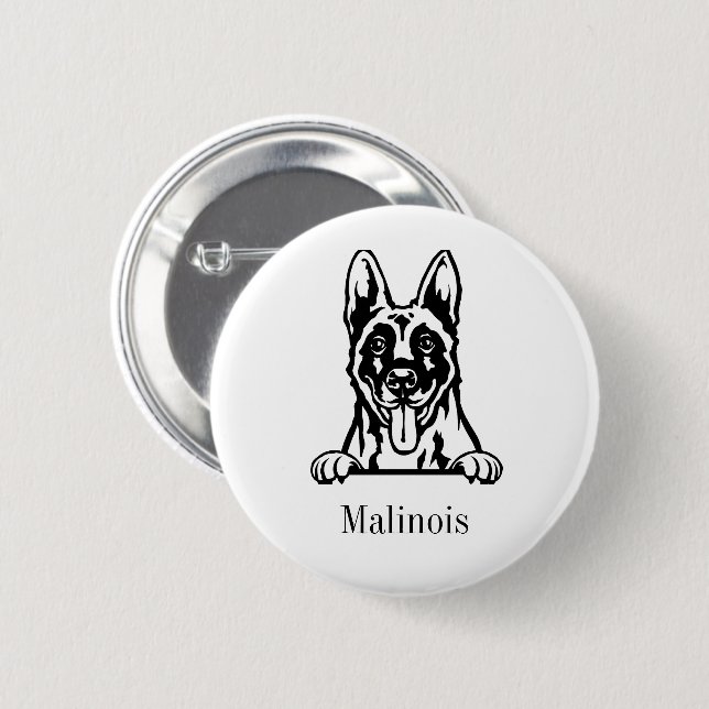 Badge Rond 5 Cm Chien malinois belge (Devant & derrière)