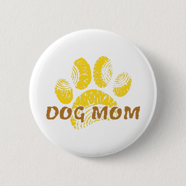 Badge Rond 5 Cm Chien Maman Paw Tournesol Dessin (Devant)