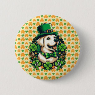 Badge Rond 5 Cm Chien mignon de la Saint Patrick