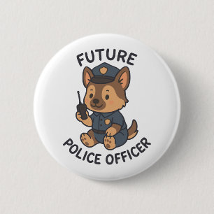 Badge Rond 5 Cm Chien mignon faisant du skateboard