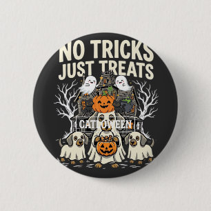 Badge Rond 5 Cm Chien Mignon Halloween Pas de Farces Rien que des 