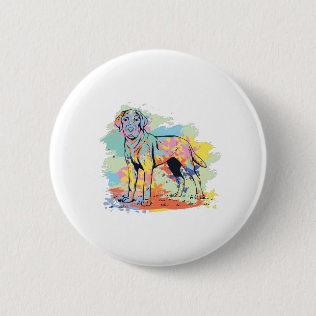 Badge Rond 5 Cm Chien Mignon Labrador Retriever (Devant)