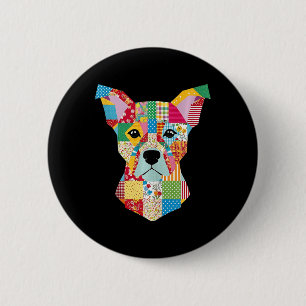 Badge Rond 5 Cm Chien Motif De Quilt Pour Coudre De Quilter Lover