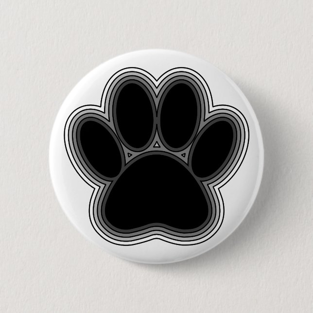 Badge Rond 5 Cm Chien Paw Avec Plan (Devant)