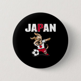 Badge Rond 5 Cm Chien qui Dabbing Japon Maillot de supporters de f