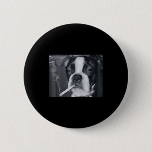 Badge Rond 5 Cm Chien qui fume drôle Mème Cigarette Mème Chien Gen