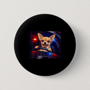 Badge Rond 5 Cm Chien retriever doré drôle conduisant un mème de c