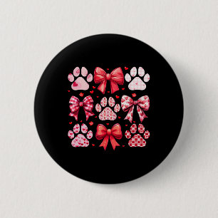 Badge Rond 5 Cm Chien Saint-Valentin Coquette Joli Empreinte de Pa