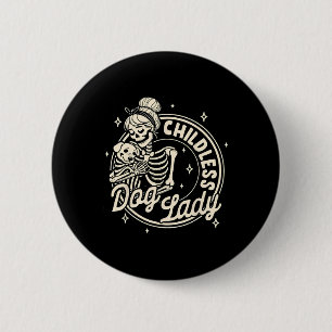 Badge Rond 5 Cm Chien sans enfants Dames Drôle Chien Squelette Hal