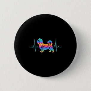 Badge Rond 5 Cm Chien Shih tzu chien shihtzu battement de coeur sh