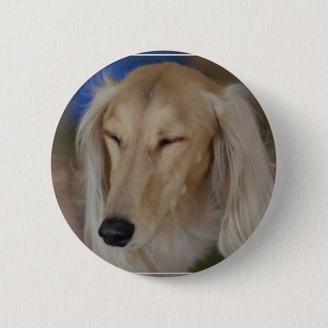 Badge Rond 5 Cm Chien somnolent de Saluki (Devant)