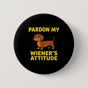 Badge Rond 5 Cm Chien Teckel Dachshund