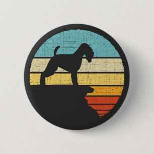 Badge Rond 5 Cm Chien Vintage rétro à la terre molle