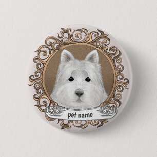 Badge Rond 5 Cm Chien Westie