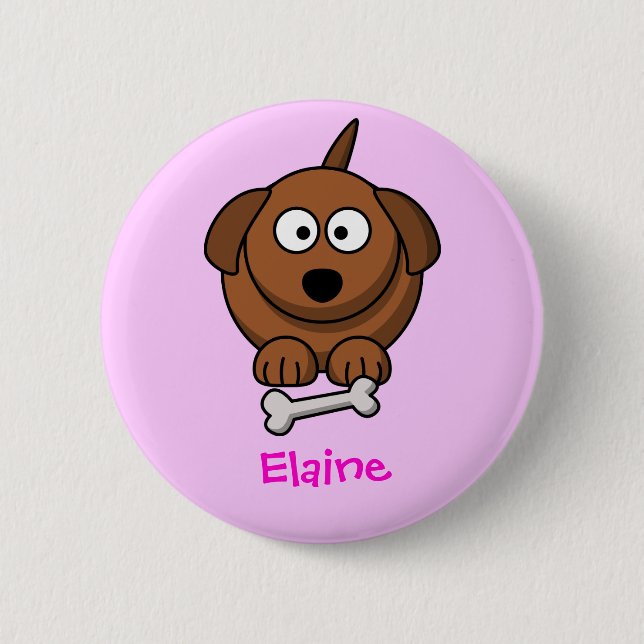 Badge Rond 5 Cm Chienchien doux (Devant)