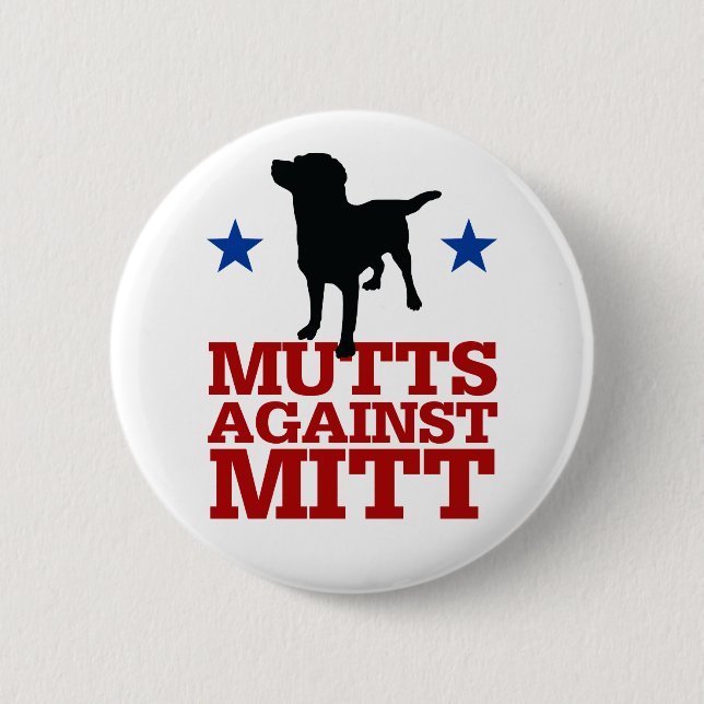 Badge Rond 5 Cm Chiens contre le gant (Devant)