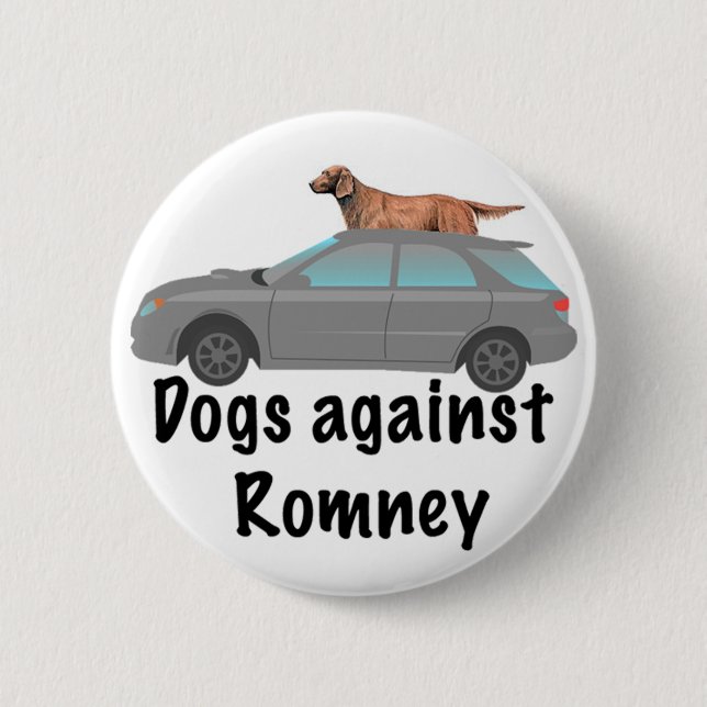 Badge Rond 5 Cm Chiens contre Romney (Devant)