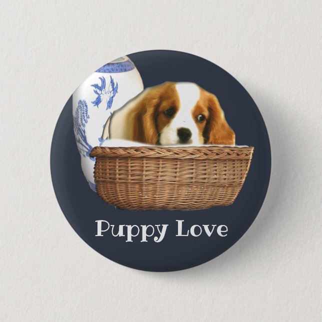 Badge Rond 5 Cm Chiens de chiots (Devant)