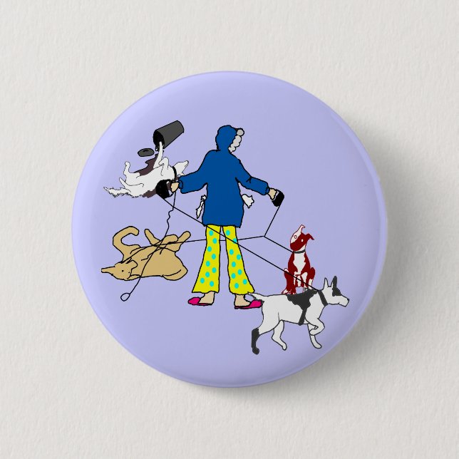 Badge Rond 5 Cm Chiens de marche de Flyball (Devant)