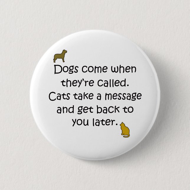 Badge Rond 5 Cm Chiens et chats (Devant)