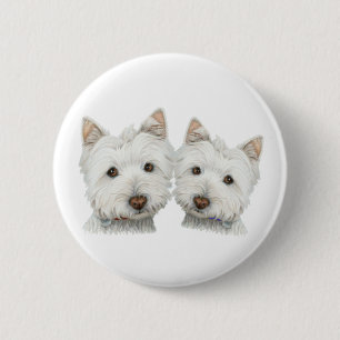 Badge Rond 5 Cm Chiens mignons de Westie