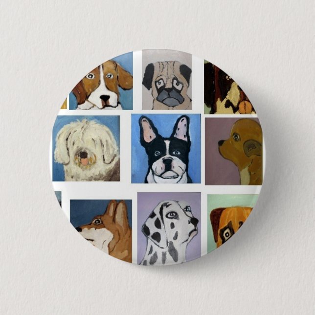 Badge Rond 5 Cm chiens par le ginsburg d'Éric (Devant)
