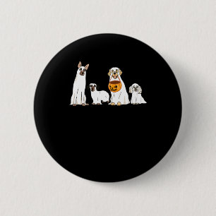 Badge Rond 5 Cm Chiens portant le costume fantôme Fun Chien Hallow