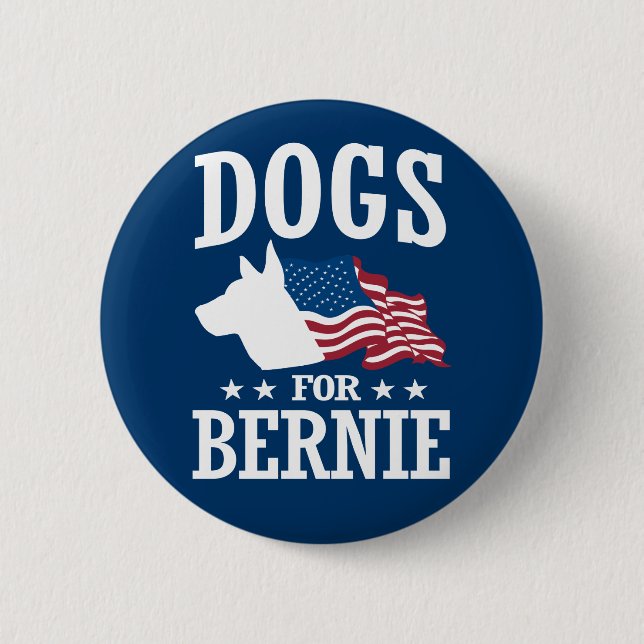 BADGE ROND 5 CM CHIENS POUR BERNIE SANDERS (Devant)