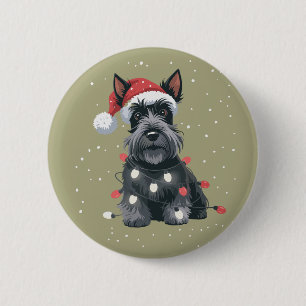 Badge Rond 5 Cm Chiens Scottie Terrier Écossais Noël Chien Maman