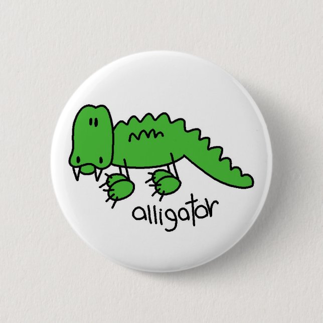 Badge Rond 5 Cm Chiffre bouton de bâton d'alligator (Devant)