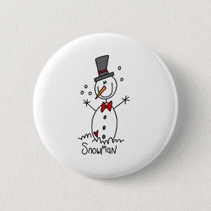 Badge Rond 5 Cm Chiffre bouton de bâton de bonhomme de neige