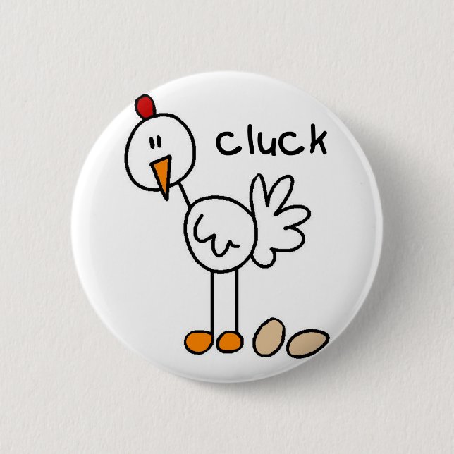 Badge Rond 5 Cm Chiffre bouton de bâton de poulet (Devant)