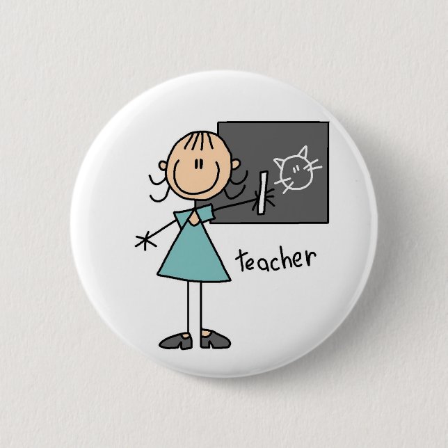 Badge Rond 5 Cm Chiffre bouton de bâton de professeur (Devant)