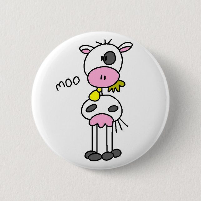 Badge Rond 5 Cm Chiffre bouton de bâton de vache (Devant)