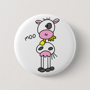 Badge Rond 5 Cm Chiffre bouton de bâton de vache